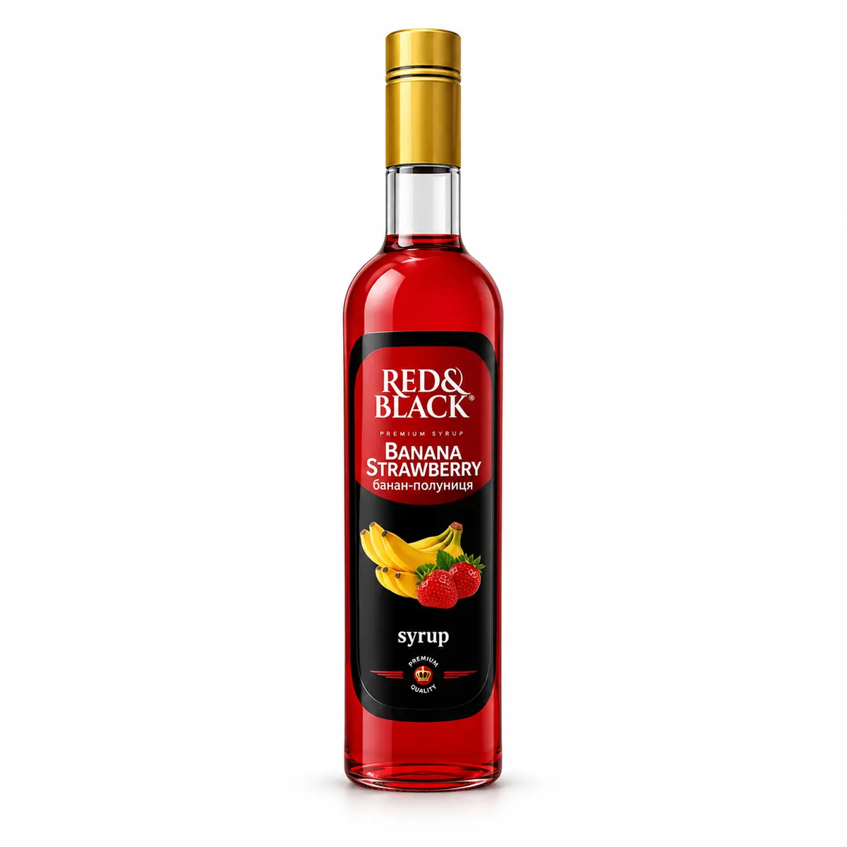Сироп Банан-Полуниця 0,7 л (0,9 кг) Red&Black